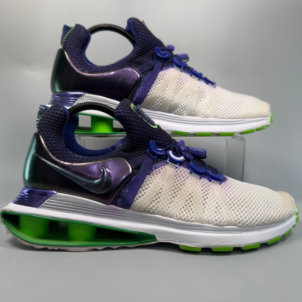 Nike Shox Gravity Fusion Violet Womens 9.5 9‎ 1/2 Running Shoes White Sneakers